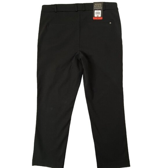 Banana Republic Slim Straight Cropped Pant Slacks Womens size 8 Stretch Black - Picture 2 of 9